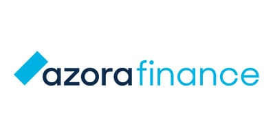 Logo of Zora Finance with modern blue typography.