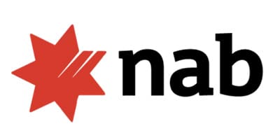 Partial logo with a red geometric star and black text.