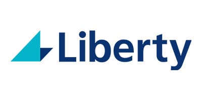 Partial view of the word 'Liberty' in blue text on a white background.