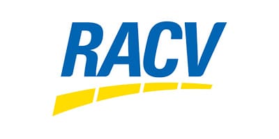 Logo with blue text and a yellow arc underneath.