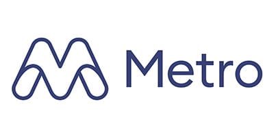 Meta logo with stylized 'M' symbol and text.