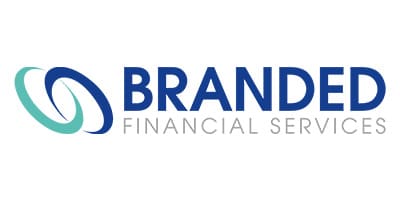 Logo for Brand Financial Services with blue and gray text.
