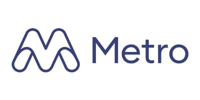 Minimalistic Meta logo with stylized 'M' symbol and text.